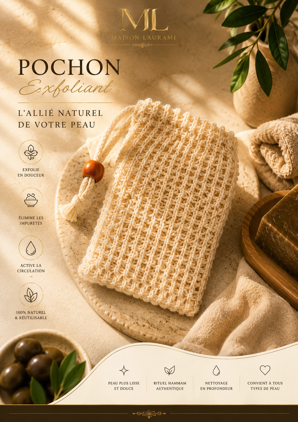 SAVON NOIR ARTISANAL & POCHON EXFOLIANT