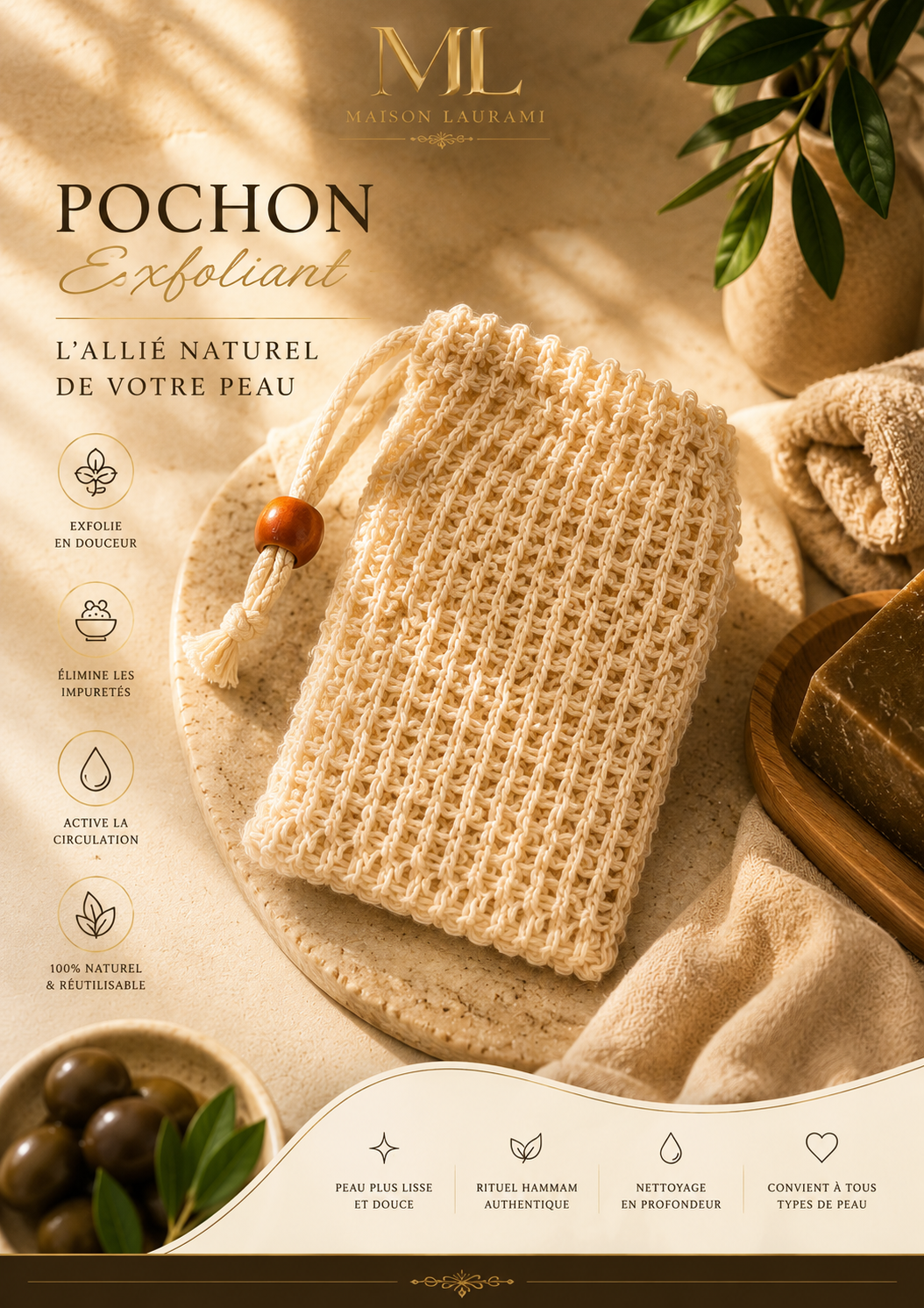 SAVON NOIR ARTISANAL & POCHON EXFOLIANT