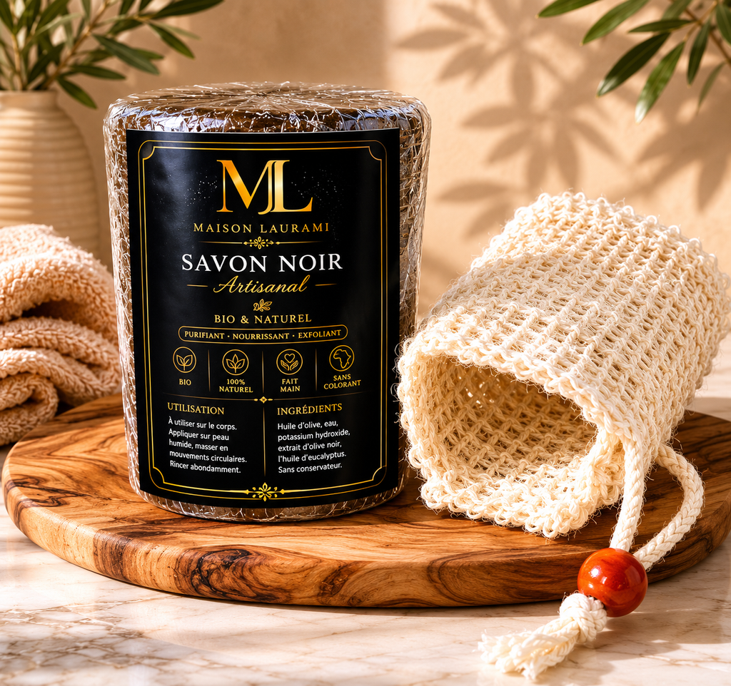 SAVON NOIR ARTISANAL & POCHON EXFOLIANT