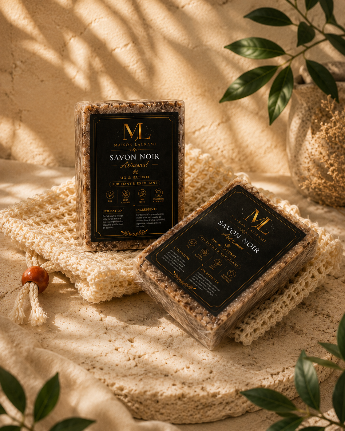 SAVON NOIR ARTISANAL & POCHON EXFOLIANT